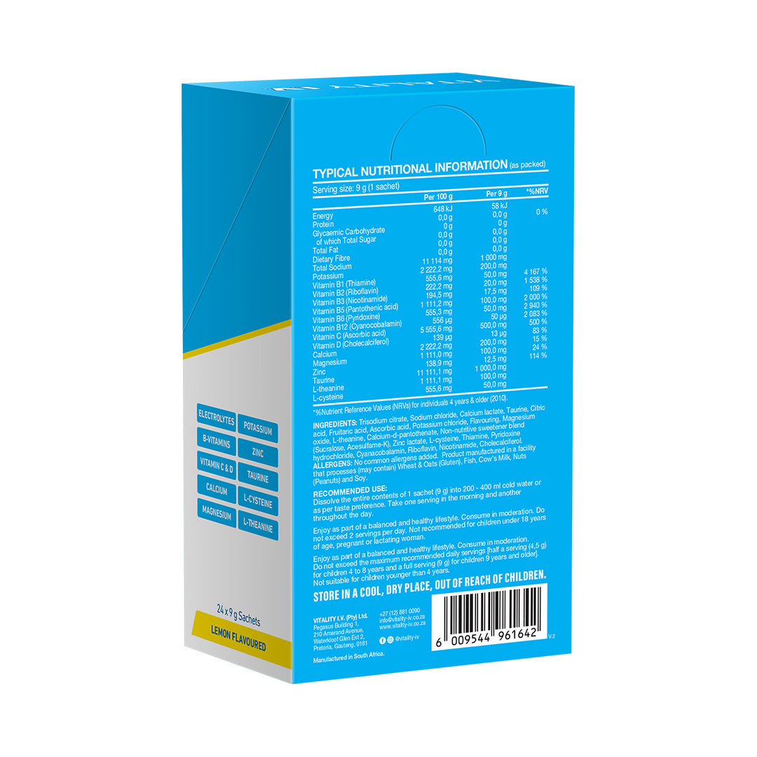 Vitality I.V. Hydration Drink Mix Lemon - 24 Sachets