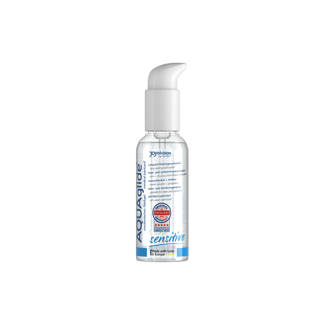 Aquaglide Lube Sensitive bottle on a white background