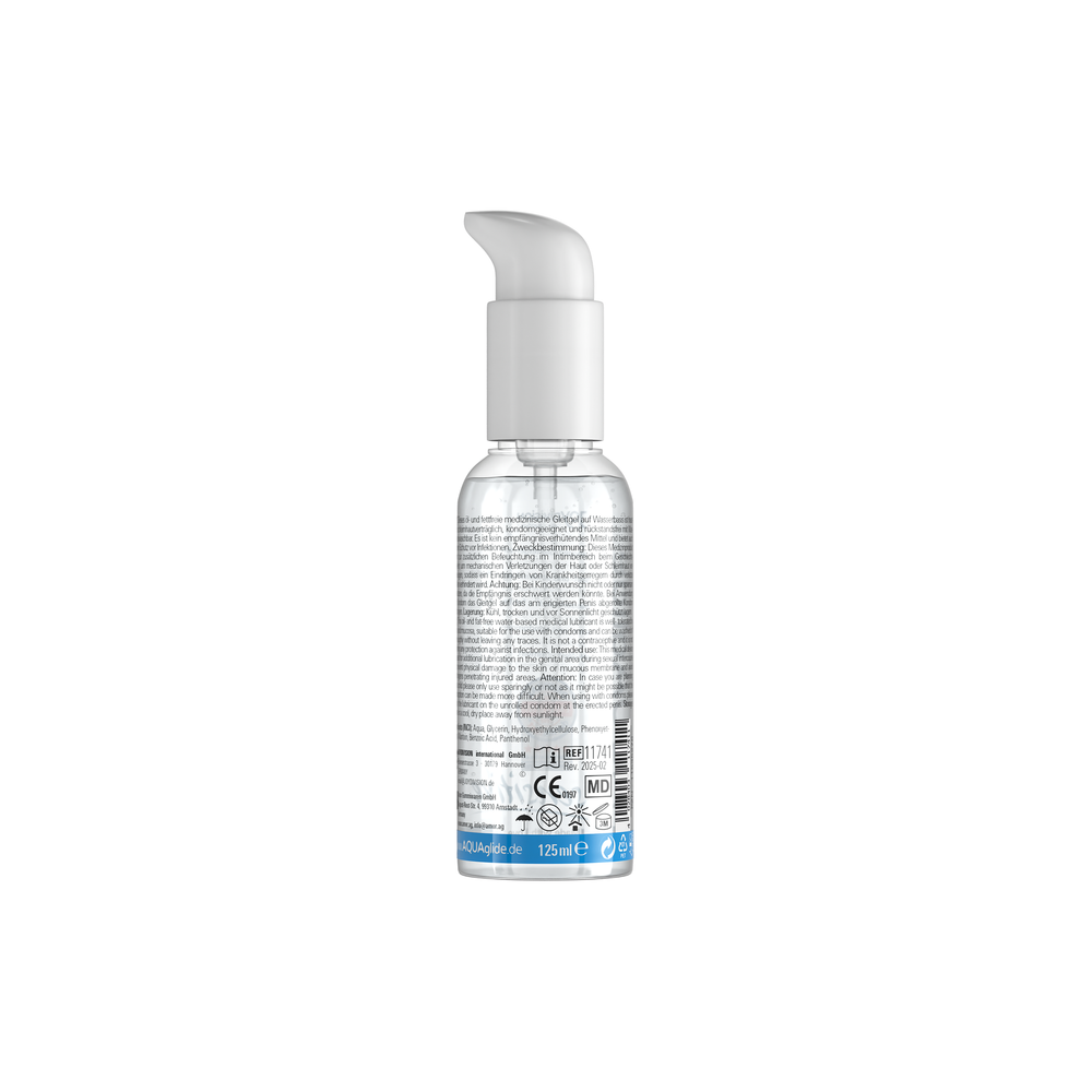 Clear spray bottle with a white pump on a white background