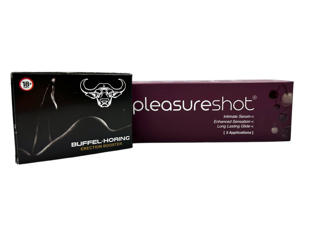 Buffel-Horing 15 Capsules + Pleasureshot 3 Applicators - Combo