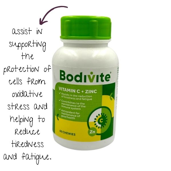 Bodivite Vitamin C plus Zinc Chewable Tablets - 60 Tablets