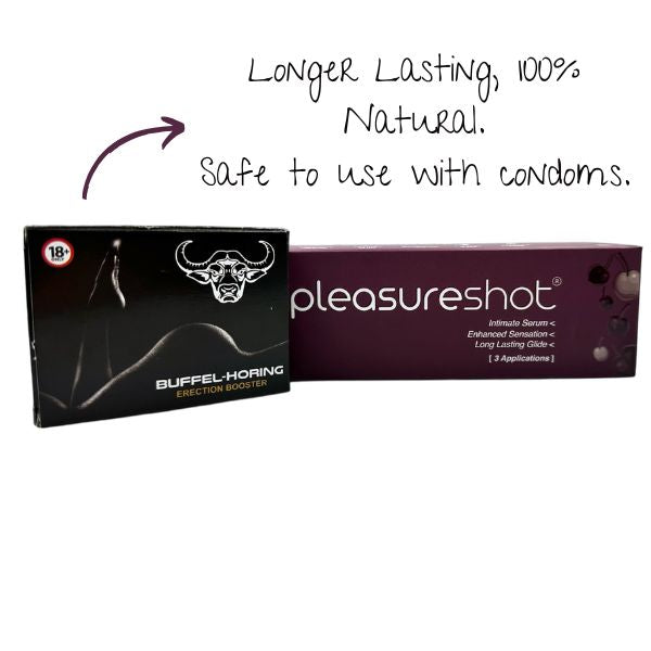 Buffel-Horing 15 Capsules + Pleasureshot 3 Applicators - Combo