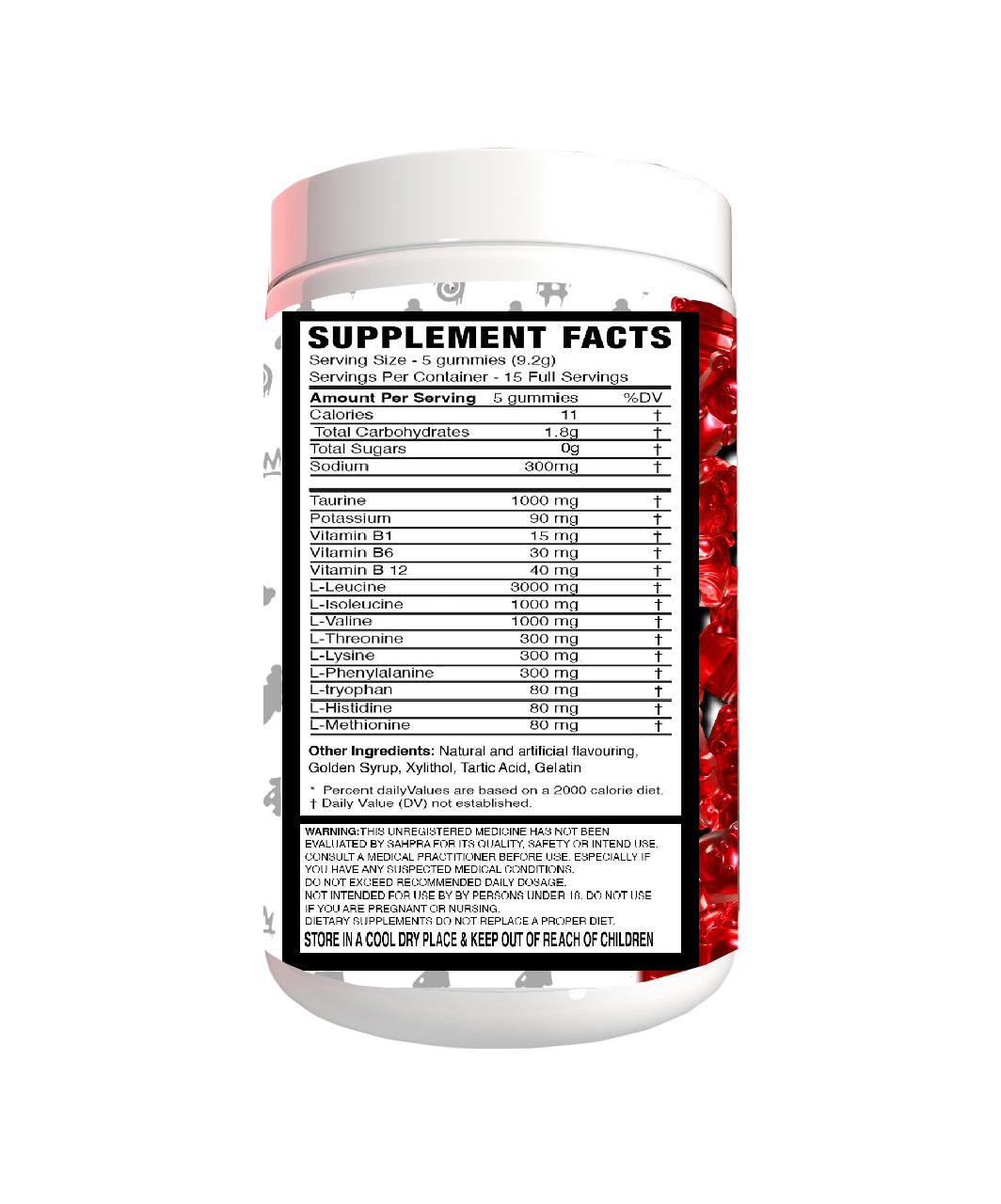 PowerBears BCAA/ EEA Tropical Fruit Gummies - 139g