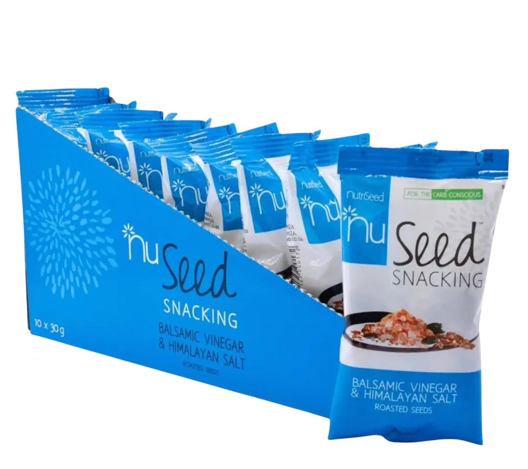 NuSeed Himalayan Salt & Balsamic Vinegar Roasted Seeds Dispenser Pack - 10 x 30g