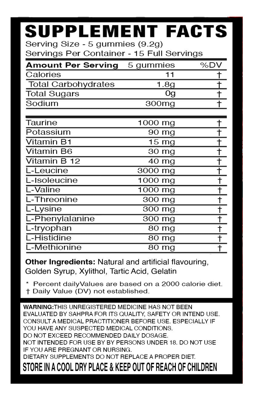 PowerBears BCAA/ EEA Tropical Fruit Gummies - 139g