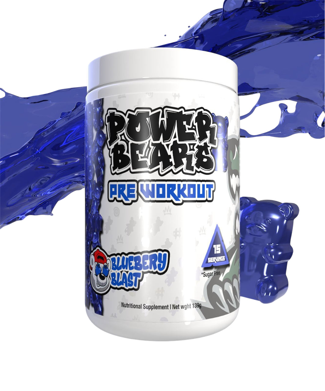 PowerBears Pre Workout Bluberry Blast Gummies - 139g