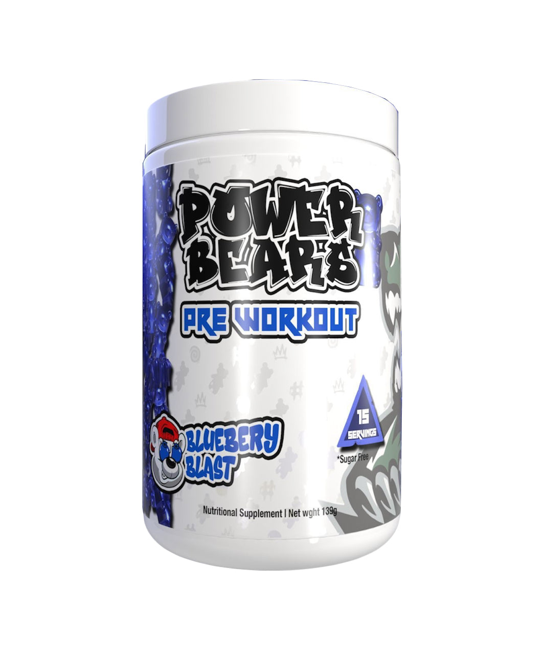 PowerBears Pre Workout Blueberry Blast Gummies - 139g