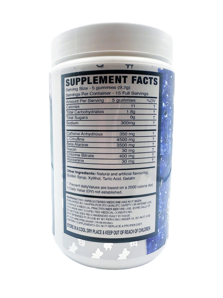 PowerBears Pre Workout Blueberry Blast Gummies - 139g