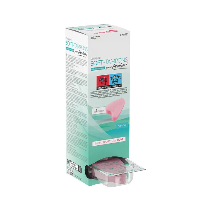Box of Soft Tampons on a white background