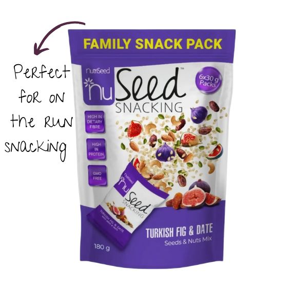 NuSeed Turkish Fig & Date Family Snack Pack - 6 x 30g