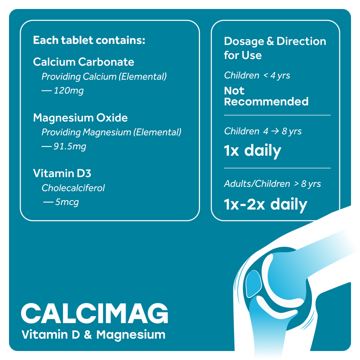 Bodivite Calcimag with Vit D and Magnesium - 100 Tablets